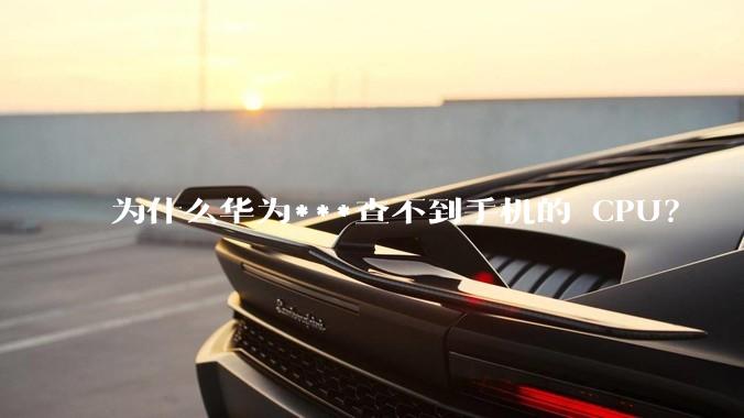 为什么华为***查不到手机的 CPU？