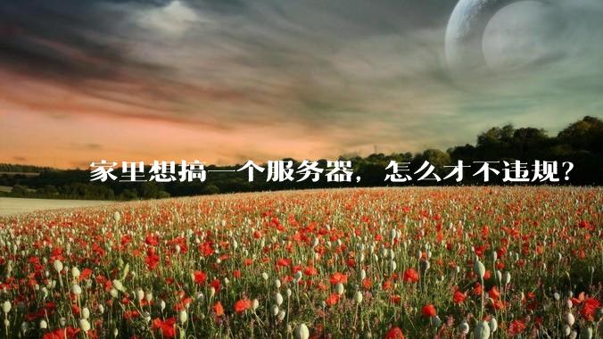 家里想搞一个服务器，怎么才不违规？
