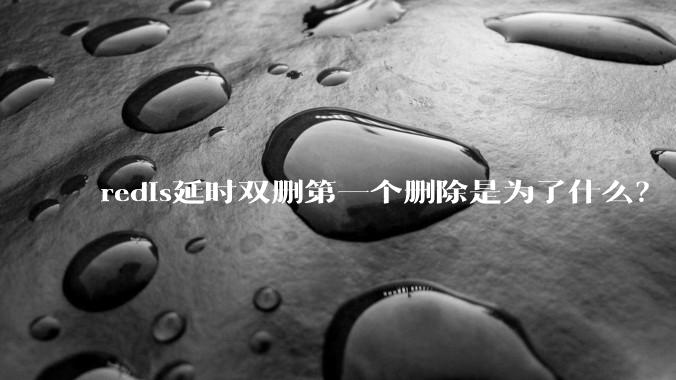 redis延时双删第一个删除是为了什么？